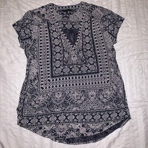Lucky Brand blue printed top - size small